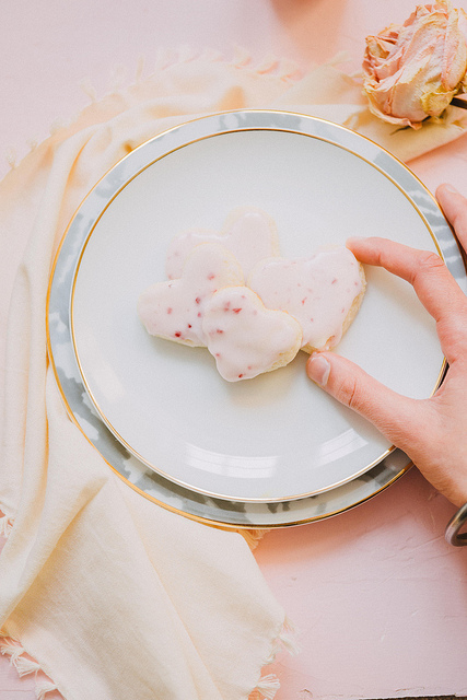 heart shaped vegan sugar cookies